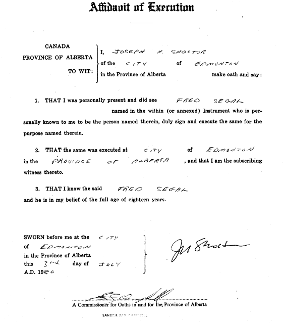 DC2 (A) Highland Court Affidavit of Execution